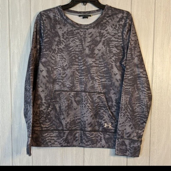 Under Armour gray camo sweatshirt kangaroo pocket sz YXL - Picture 1 of 5